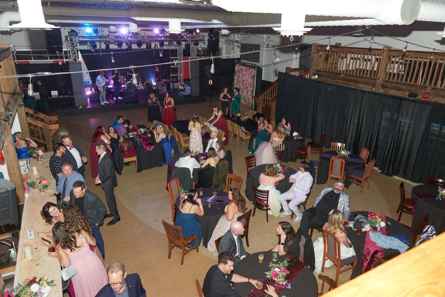 The dance floor and live band at a past Parent Prom