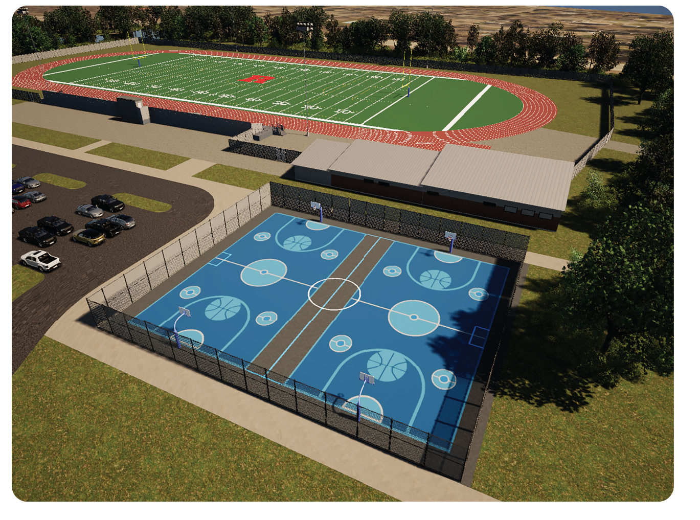 Field, courts & fieldhouse